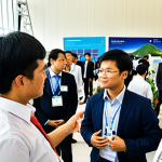 **Image Prompt:** A vibrant academic conference in Vietnam focused on renewable energy. Diverse attendees (scientists, engineers, investors) are networking. In the background, displays showcase innovative solar panel technology and wind turbine designs. The atmosphere is optimistic and forward-thinking, highlighting collaboration.