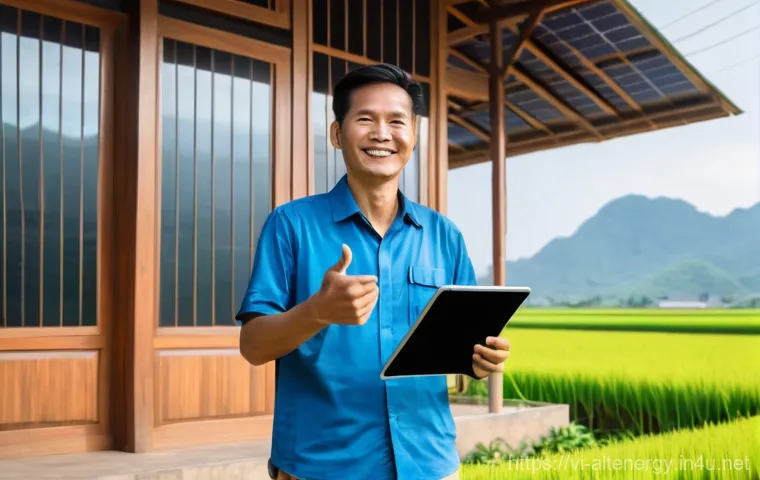 대체에너지 투자 전략 - **Prompt for Solar Power:**
    A vibrant, sun-drenched scene showcasing a modern Vietnamese rural h...